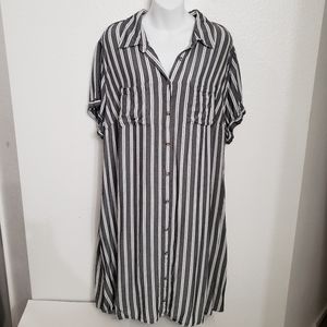 Ava & Viv striped button down shirt dress size 2X